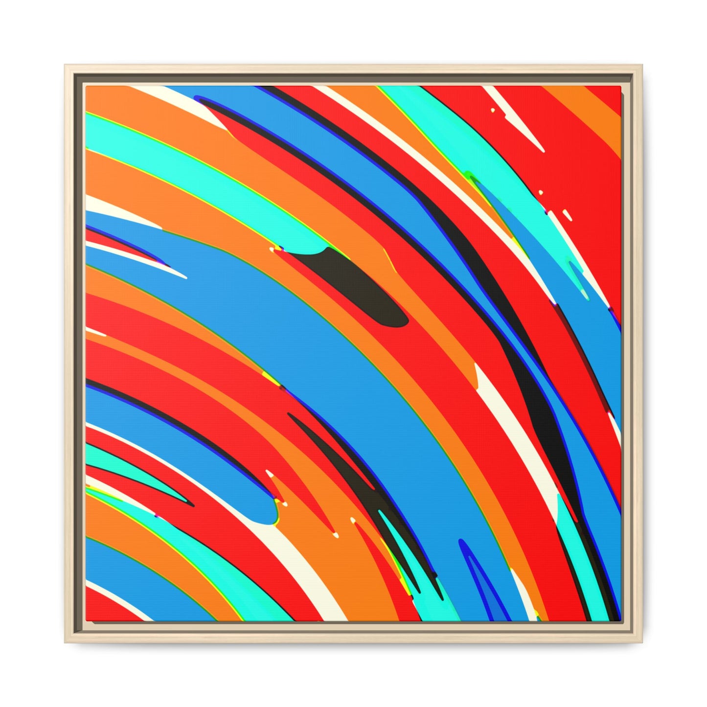 Abstract Rainbow Swirl Arc - Framed Canvas
