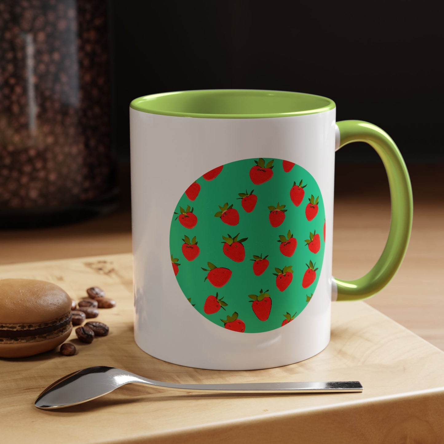Strawberry Pattern - Color Accent Mug