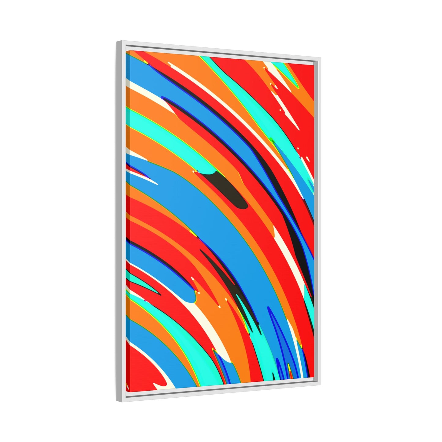 Abstract Rainbow Swirl Arc - Framed Canvas