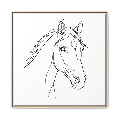 Horse Portrait Sketch - Framed Canvas
