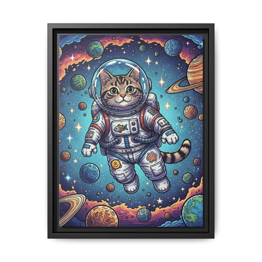 Astronaut Cat - Framed Canvas