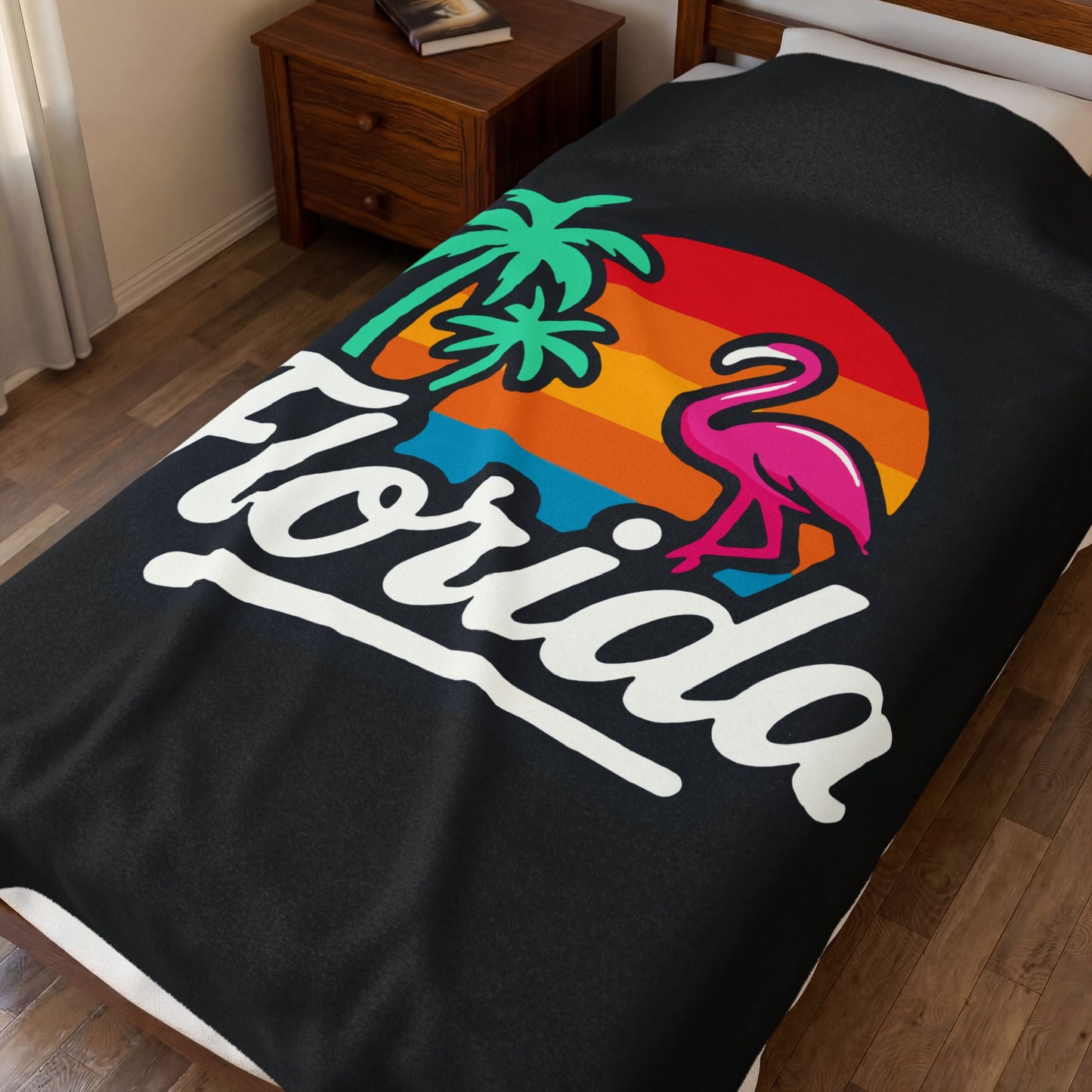 Florida Sunset Palm - Plush Blanket