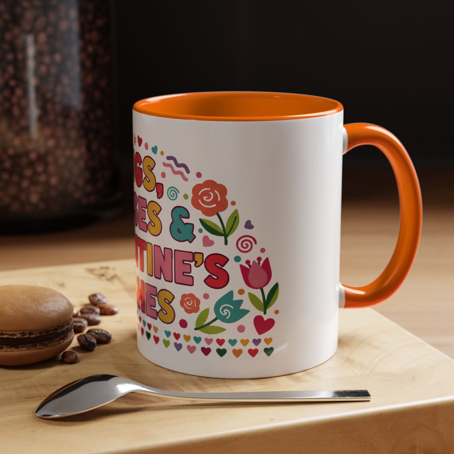 Hugs, Kisses & Valentine’s Wishes - Color Accent Mug