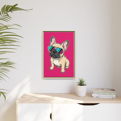 French Bulldog with Sunglasses - Framed Canvas