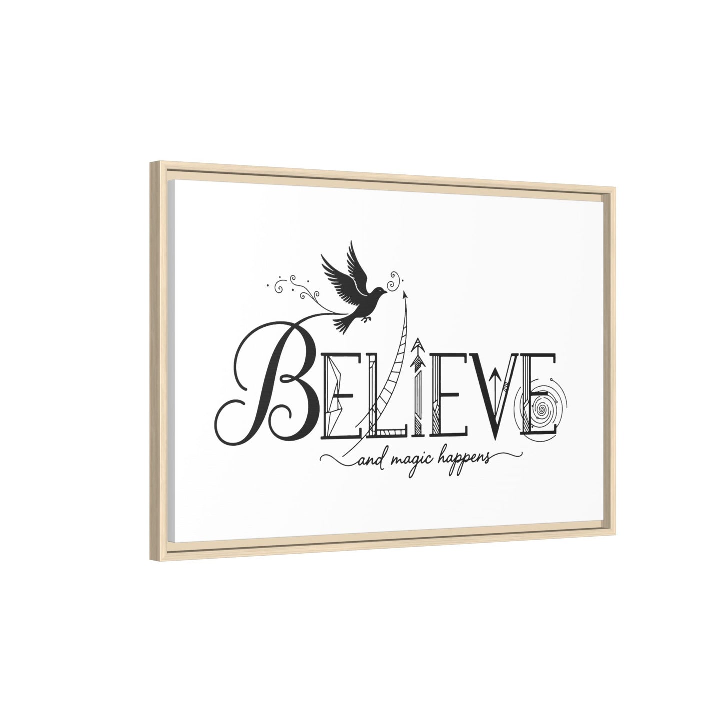 Believe and Magic Happens - Framed Canvas