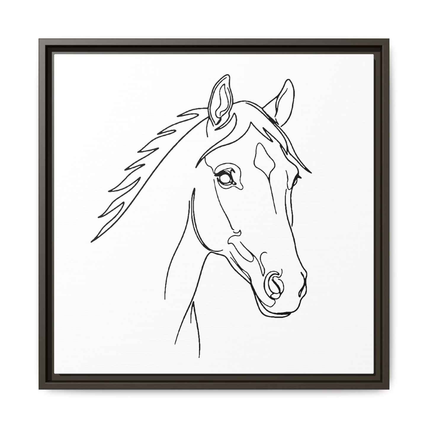 Horse Portrait Sketch - Framed Canvas