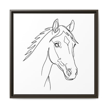 Horse Portrait Sketch - Framed Canvas