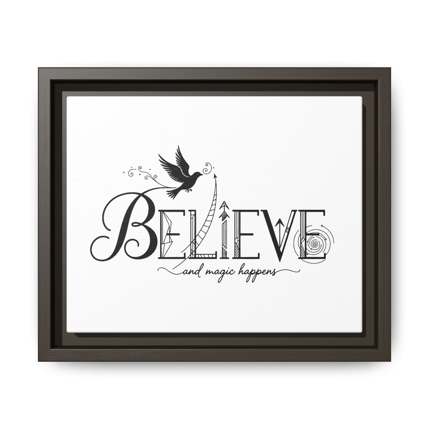 Believe and Magic Happens - Framed Canvas