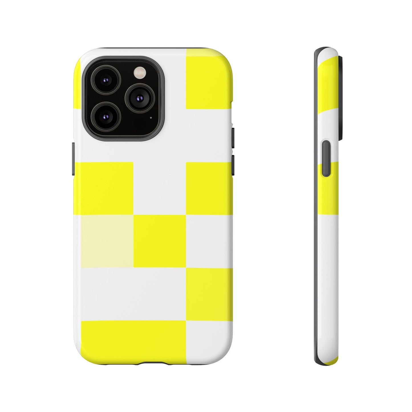 Yellow Pixel Grid - Phone Case
