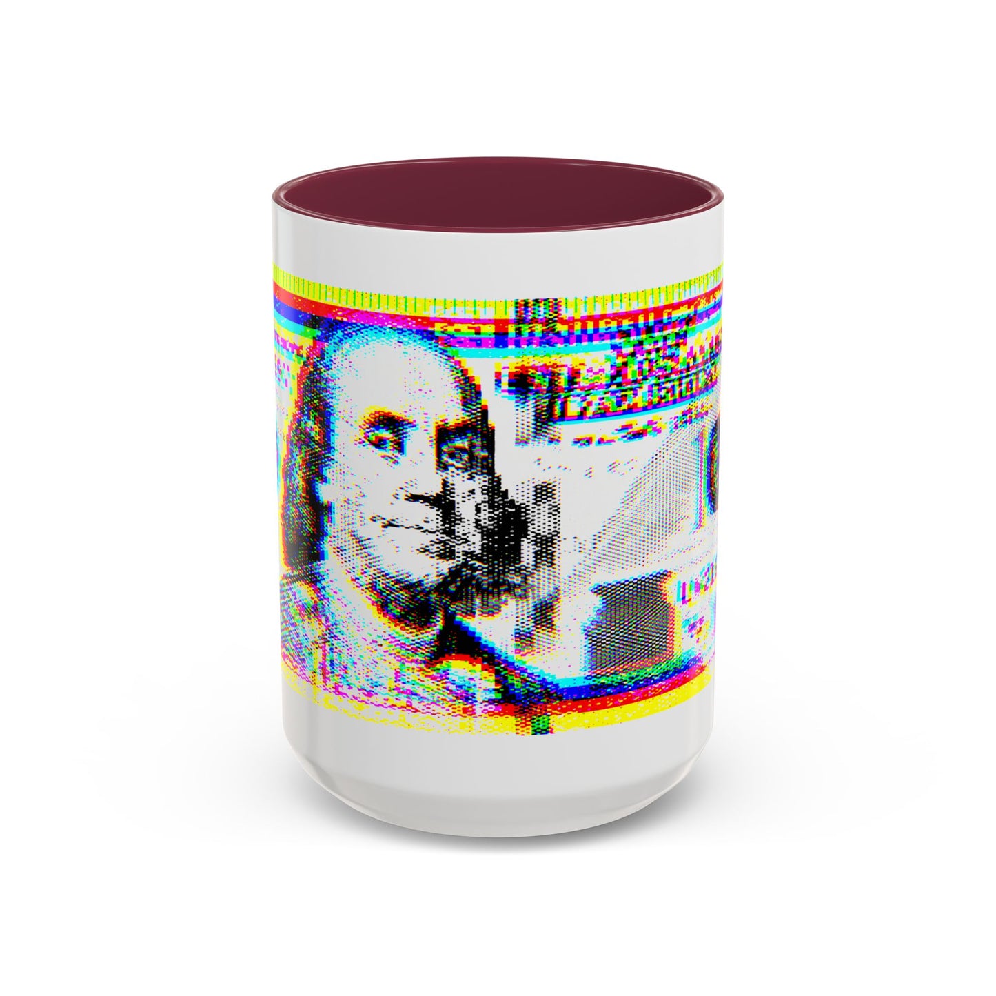 100 Dollars Bill - Neon Color Explosion - Color Accent Mug