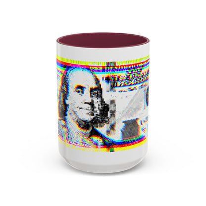 100 Dollars Bill - Neon Color Explosion - Color Accent Mug