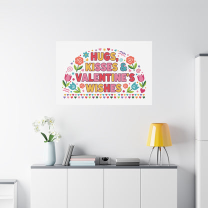 Hugs, Kisses & Valentine's Wishes - Canvas