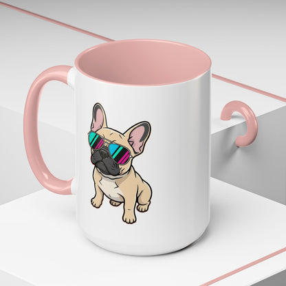 French Bulldog with Sunglasses - Color Accent Mug