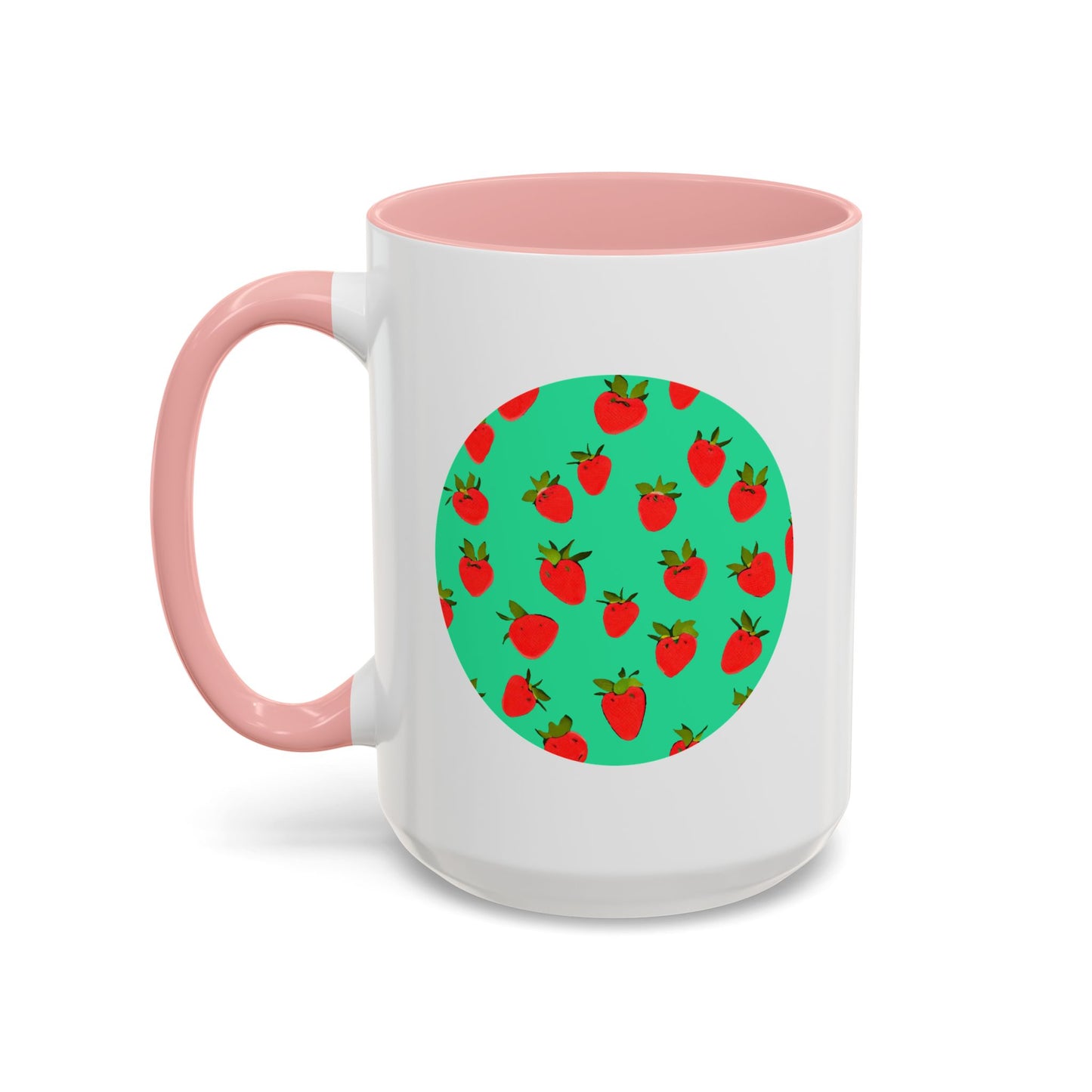 Strawberry Pattern - Color Accent Mug