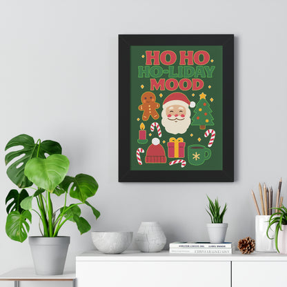 Festive Holiday Poster Print, Cheerful Wall Art for Christmas, Santa Decor, Ho Ho Ho Seasonal Gift, Holiday Mood Wall Art