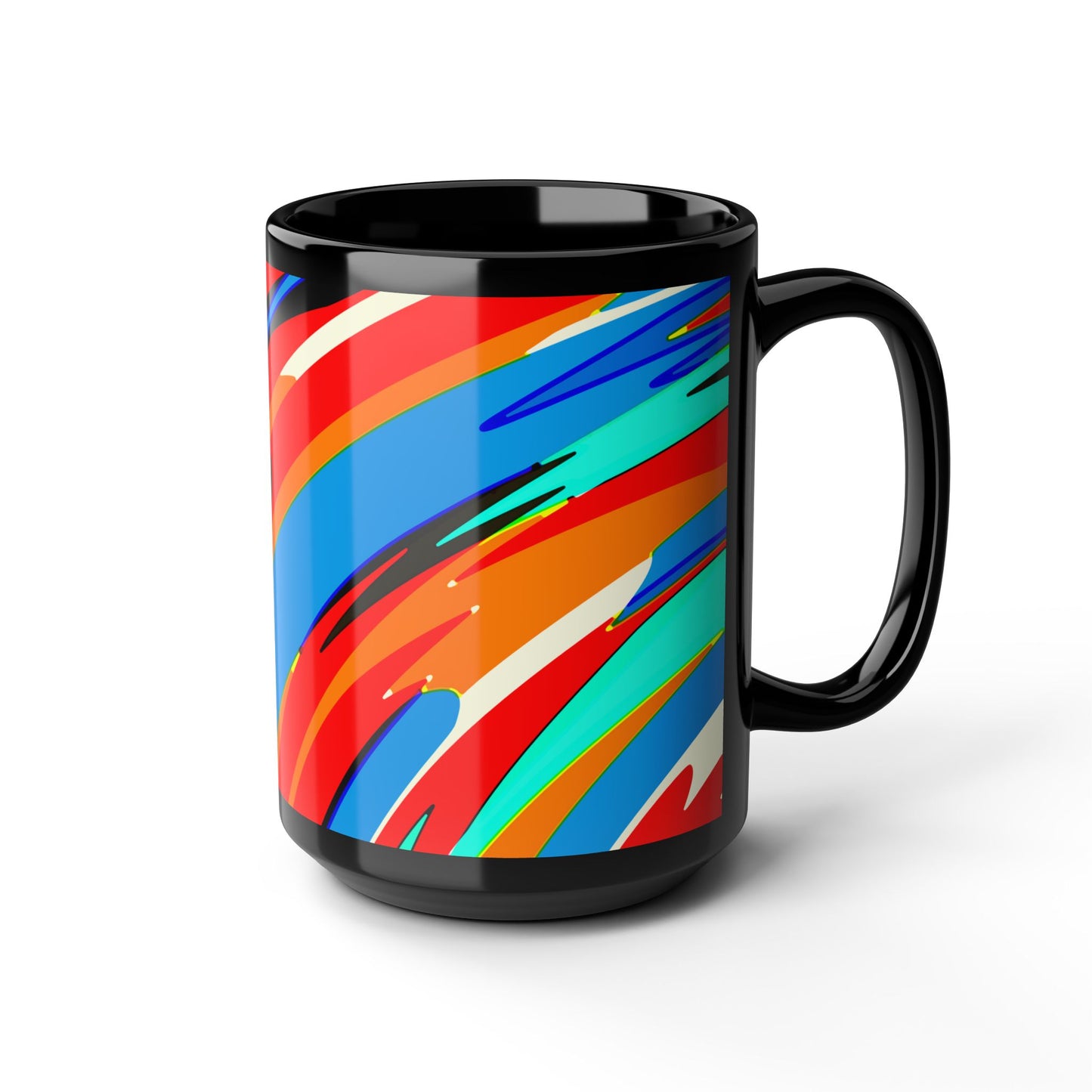 Abstract Rainbow Swirl Arc - Black Mug