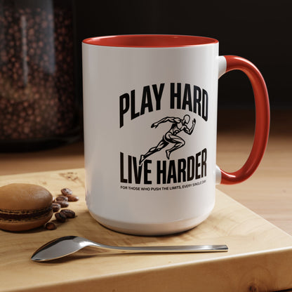 Play Hard / Live Harder - Color Accent Mug