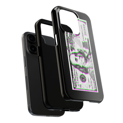 100 Dollars Bill - Green/Magenta Glitch - Phone Case