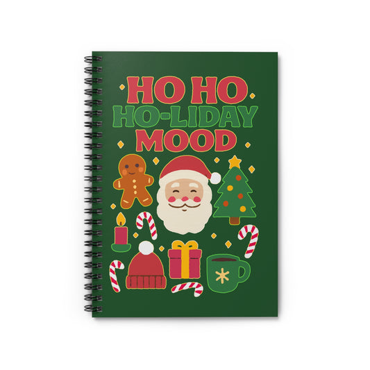 Ho Ho Ho-liday Mood - Spiral Notebook
