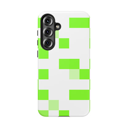 Lime Green Pixel Grid - Phone Case