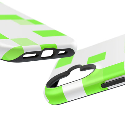 Lime Green Pixel Grid - Magnetic Phone Case