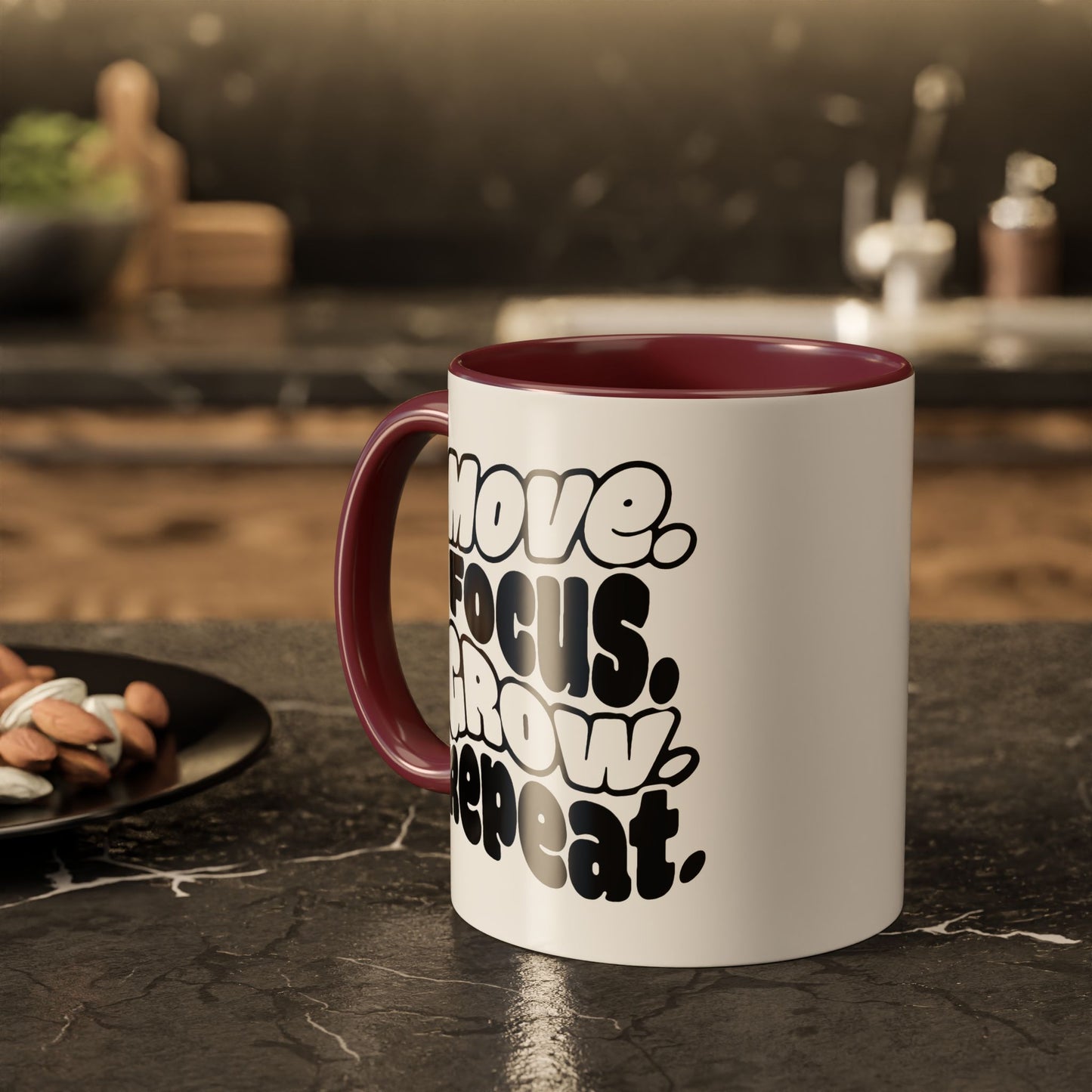 Move. Focus. Grow. Repeat. - Colorful Mug