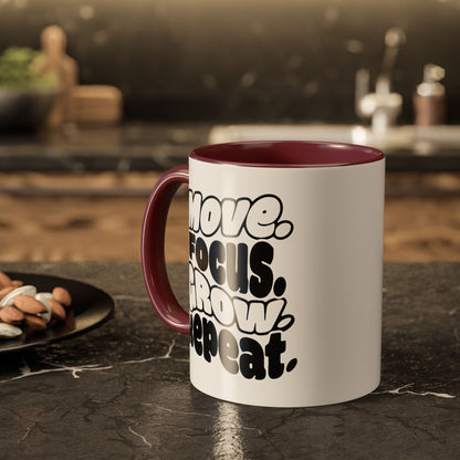 Move. Focus. Grow. Repeat. - Colorful Mug