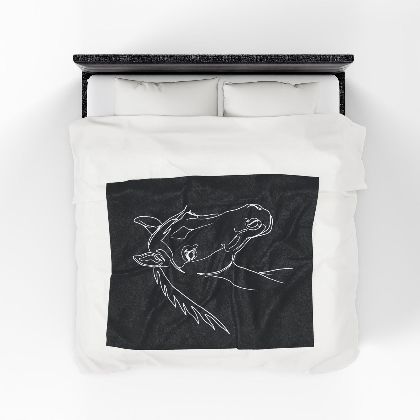 Horse Portrait Sketch - Plush Blanket