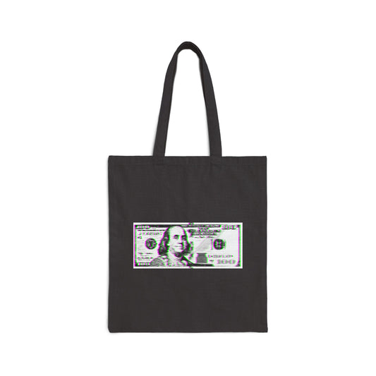 100 Dollars Bill - Green/Magenta Glitch - Tote Bag
