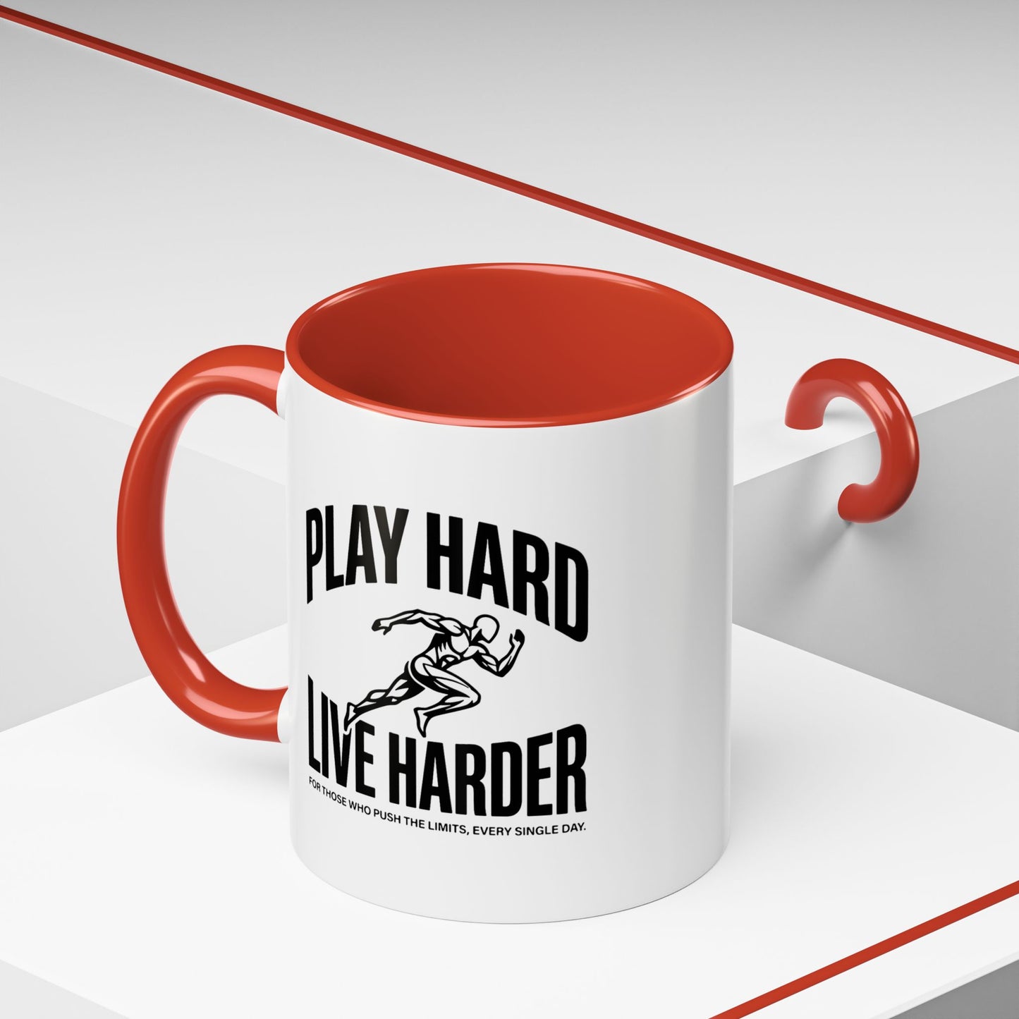 Play Hard / Live Harder - Color Accent Mug