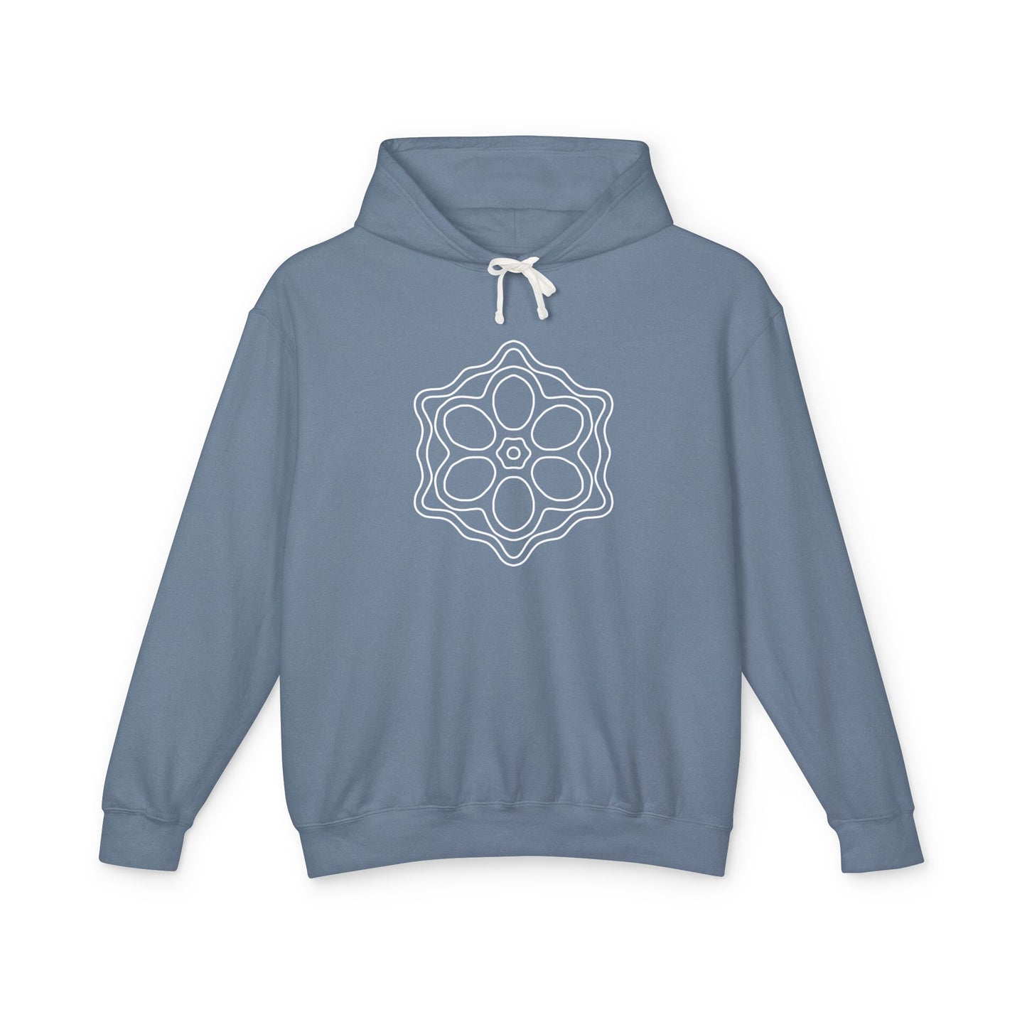 Meditative Mandala Unisex Hooded Sweatshirt, Lightweight Pullover Hoodie, Gift for Relaxation, Mindfulness Apparel, Cozy Layering