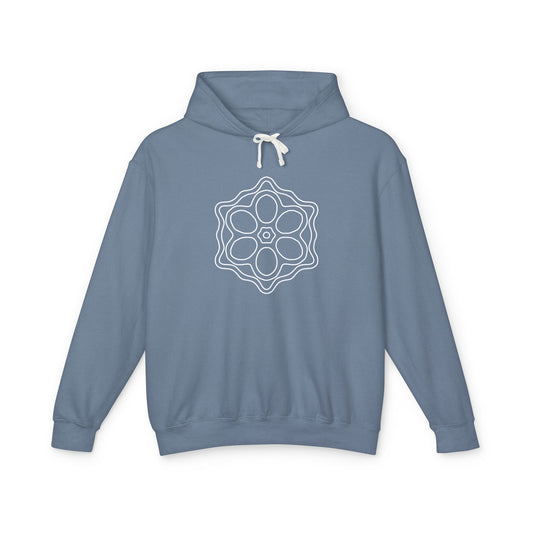 Meditative Mandala Unisex Hooded Sweatshirt, Lightweight Pullover Hoodie, Gift for Relaxation, Mindfulness Apparel, Cozy Layering
