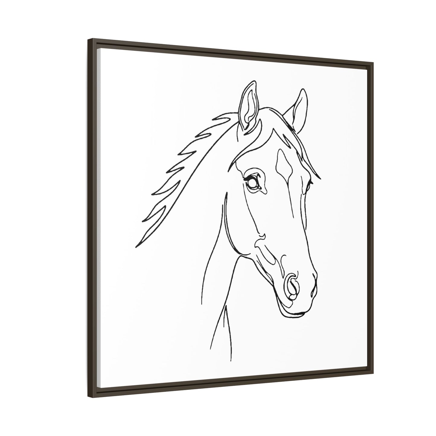 Horse Portrait Sketch - Framed Canvas