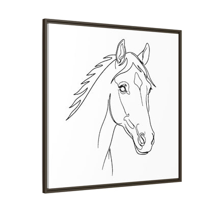 Horse Portrait Sketch - Framed Canvas