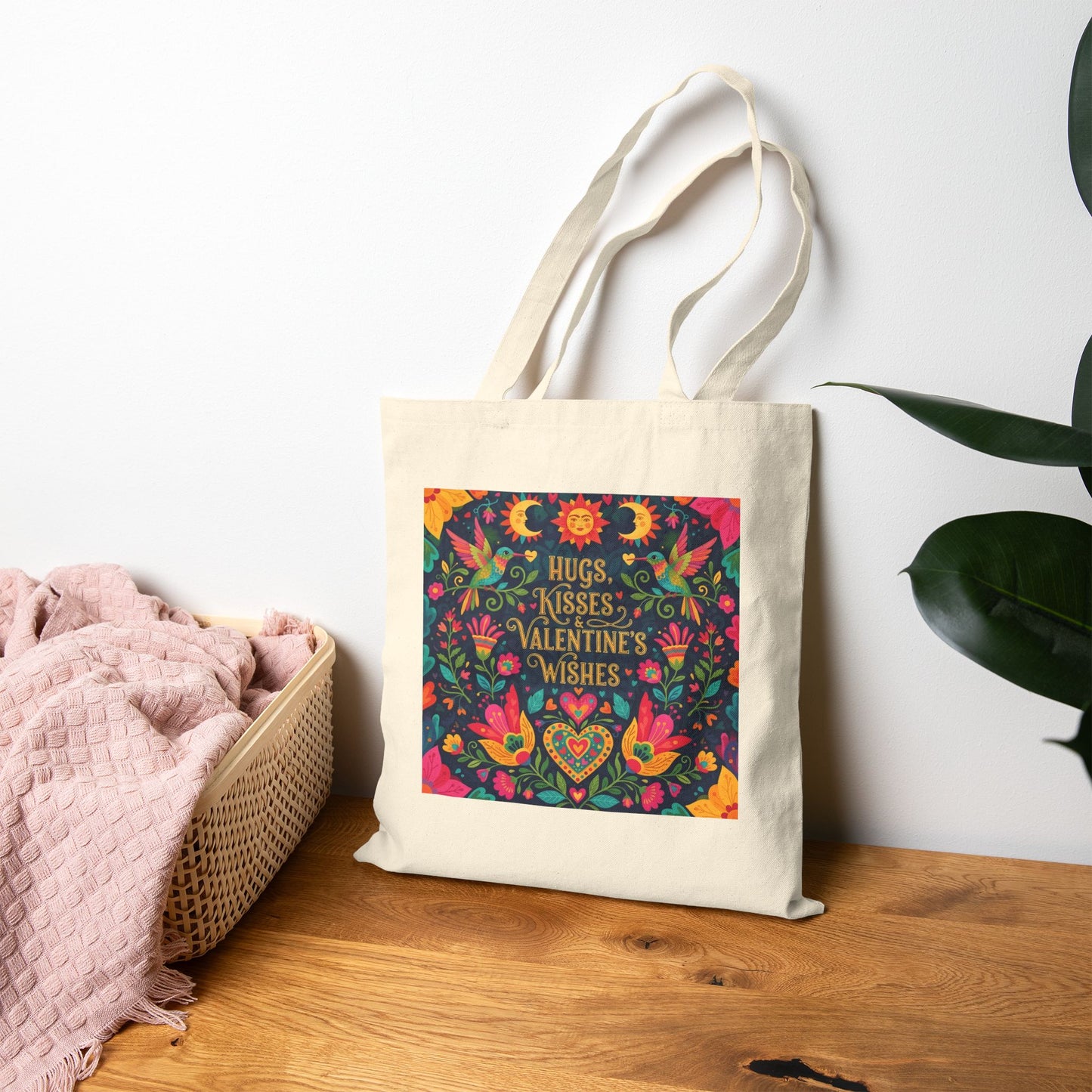 Hugs, Kisses & Valentine’s Wishes - Canvas Tote Bag
