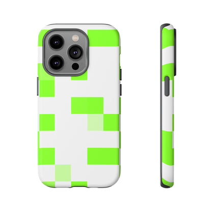 Lime Green Pixel Grid - Phone Case