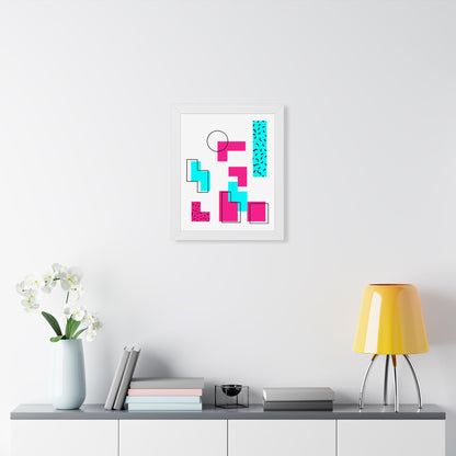 Retro Geometric Vibes - Framed Poster