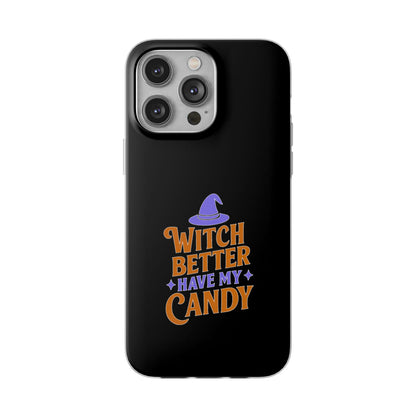 Spooky Witch Flexi Case, Halloween Phone Cover, Witch Themed Phone Case, Cute Candy Case, Trick or Treat Gift, Holiday Accessory