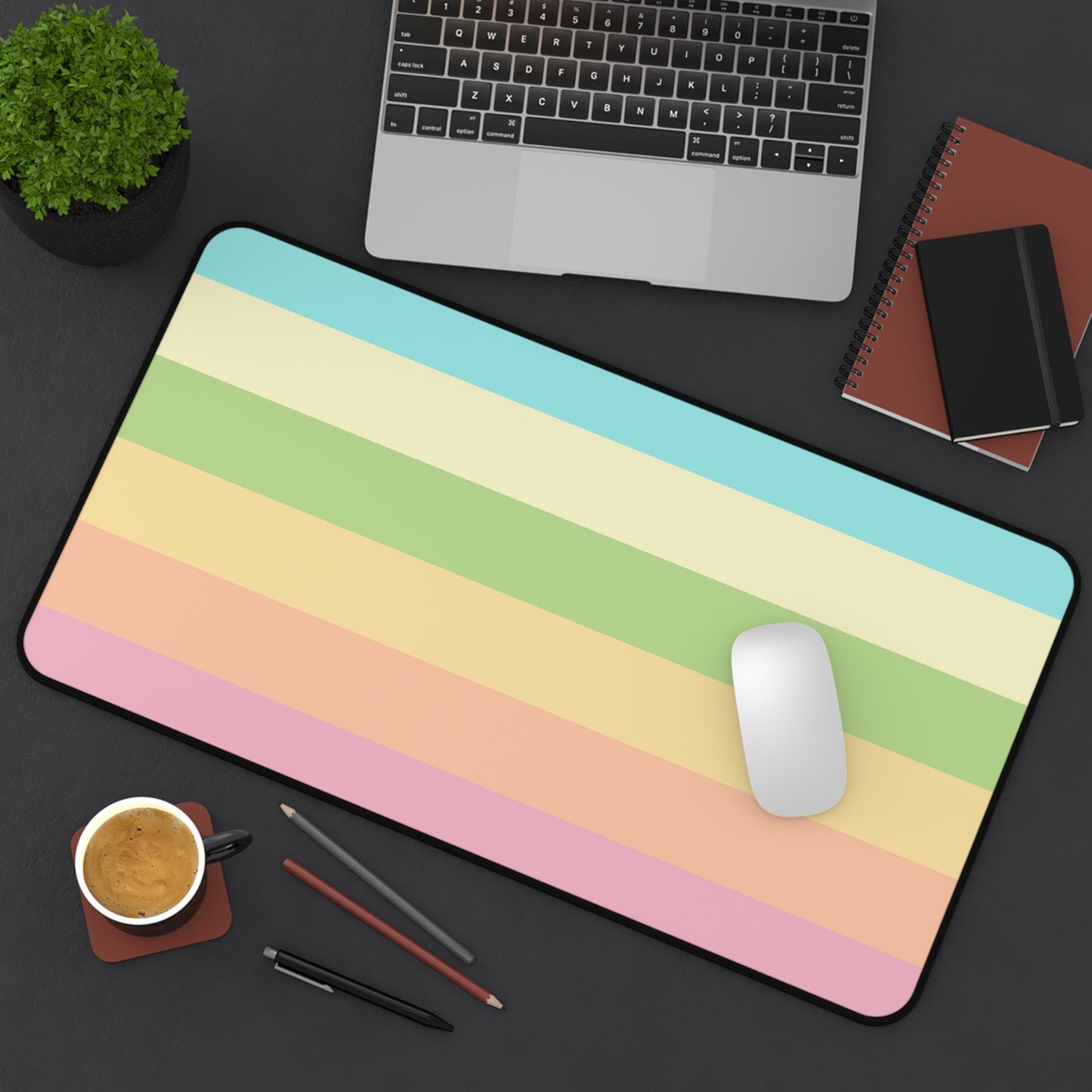 Pastel Stripes - Desk Mat