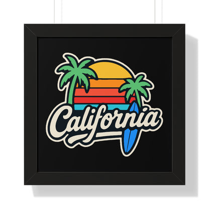 California Surf Vibes - Framed Poster