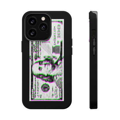 100 Dollars Bill - Green/Magenta Glitch - Magnetic Phone Case