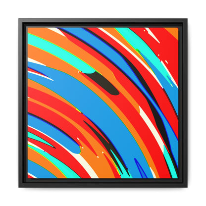 Abstract Rainbow Swirl Arc - Framed Canvas