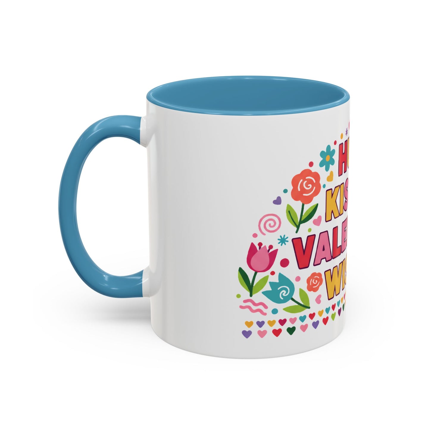 Hugs, Kisses & Valentine’s Wishes - Color Accent Mug