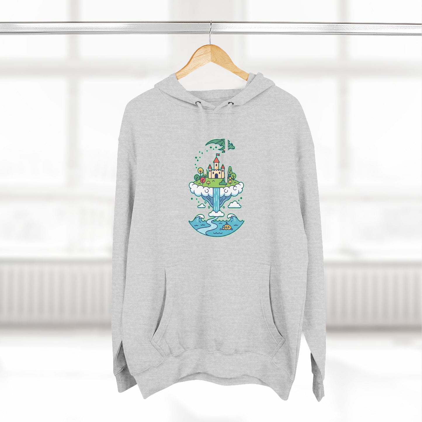 Floating Castle Dragon - Magical Fantasy Island - Hoodie