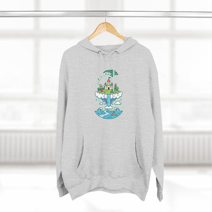 Floating Castle Dragon - Magical Fantasy Island - Hoodie