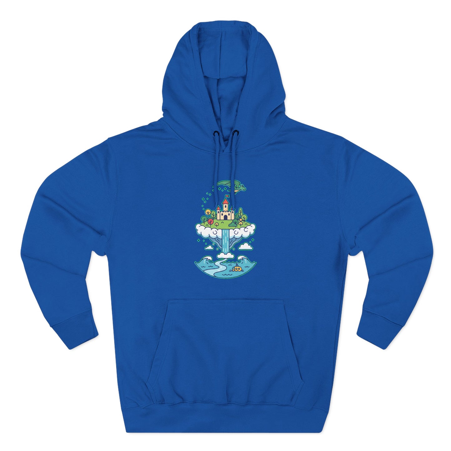 Floating Castle Dragon - Magical Fantasy Island - Hoodie