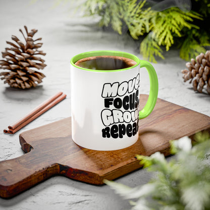 Move. Focus. Grow. Repeat. - Colorful Mug