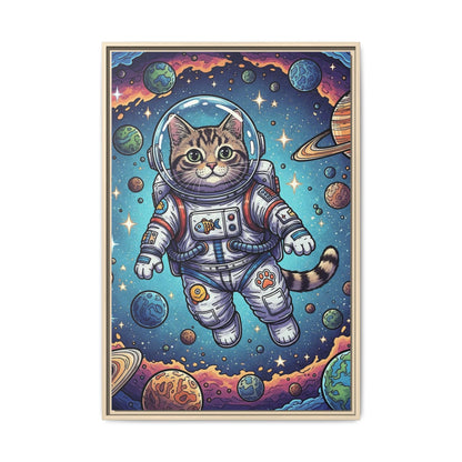 Astronaut Cat - Framed Canvas