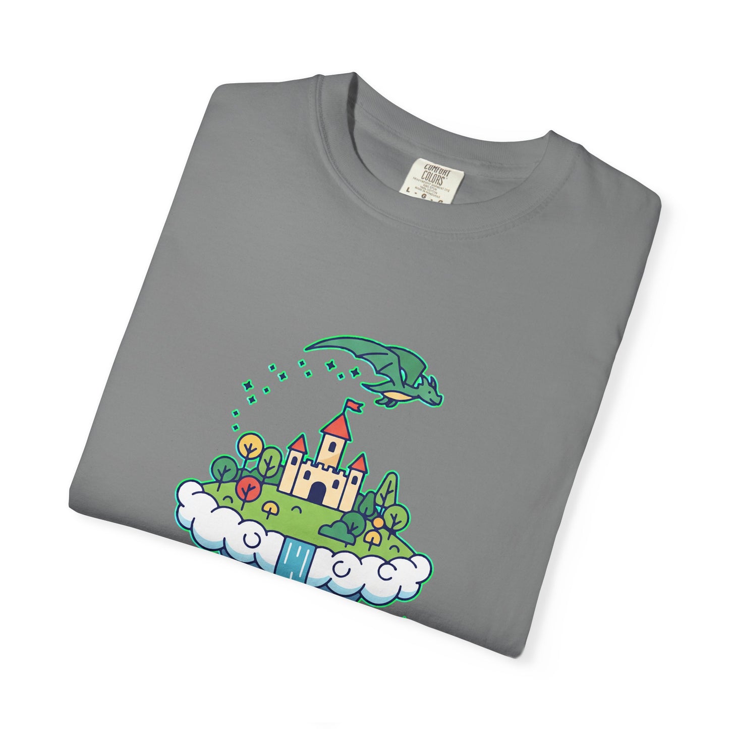 Floating Castle Dragon - Magical Fantasy Island - T-Shirt