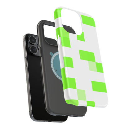 Lime Green Pixel Grid - Magnetic Phone Case
